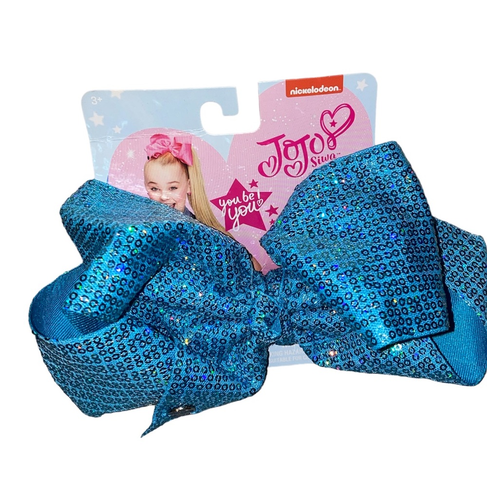 JoJo SIWA blue sequins large bow NEW
